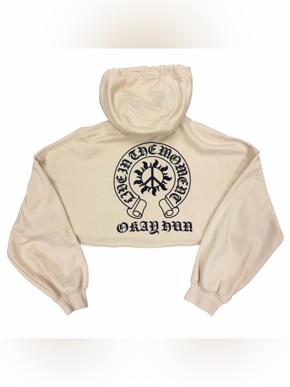 Creamy White Cropped Hoodie